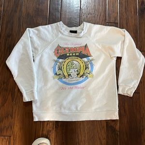 Vintage destressed Olympia Beer crew neck